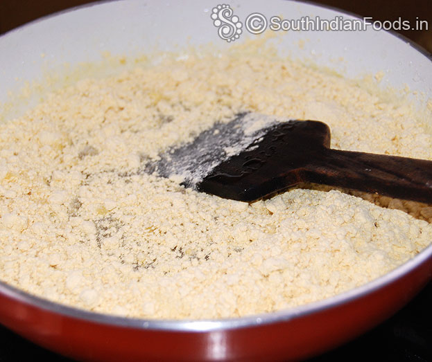 Add gram flour, stir well without lumps