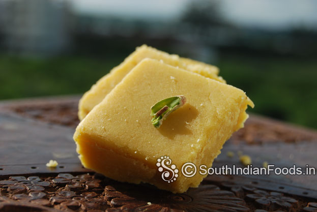 Mysore pak is ready, Store in an airtight container