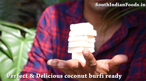 Perfect coconut burfi step 26