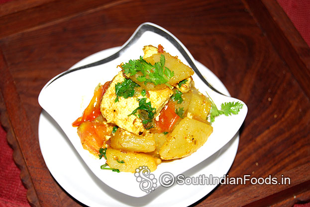 Potato cottage cheese dry curry