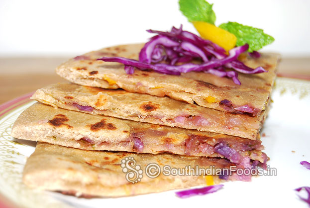 Purple cabbage paratha