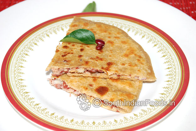 Red kidney beans potato stuffed paratha