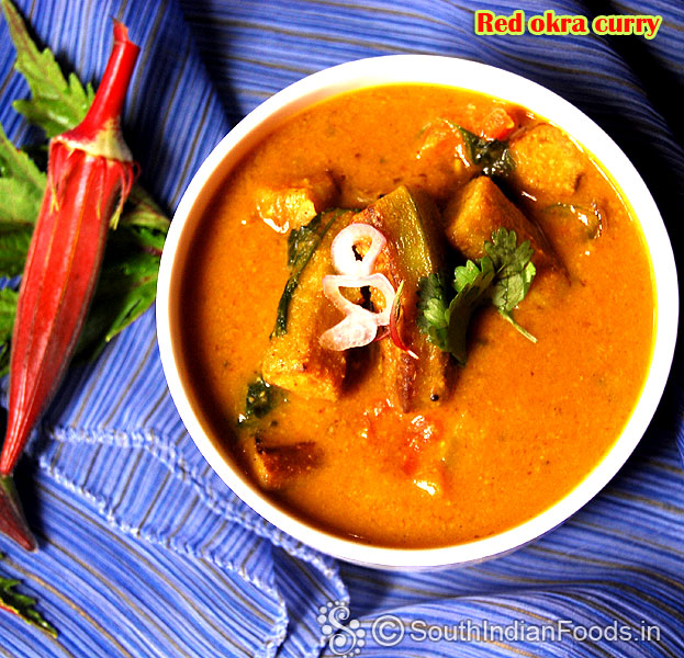 Red okra curry