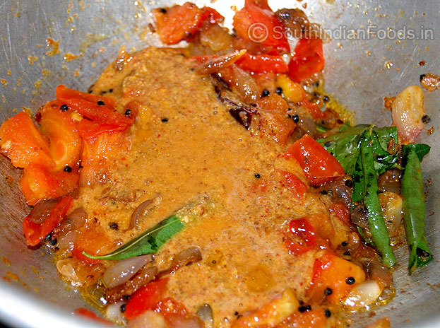 Add ground sambar paste