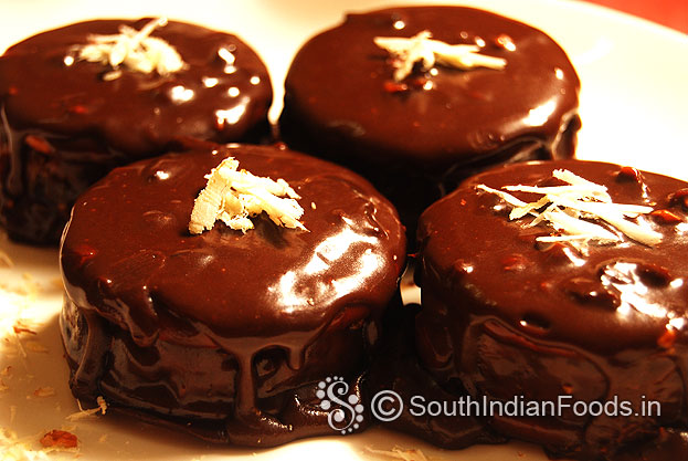 Simple chocolate and nuts coated biscuit