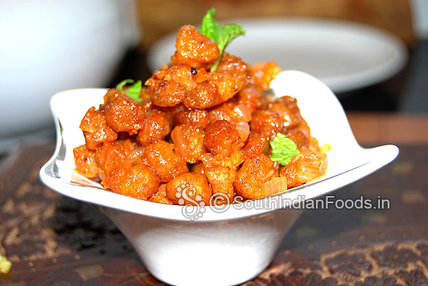 Soya nuggets dry sabzi