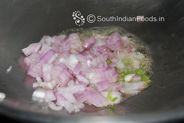 Heat oil in a pan add onion, & green chilli saute well