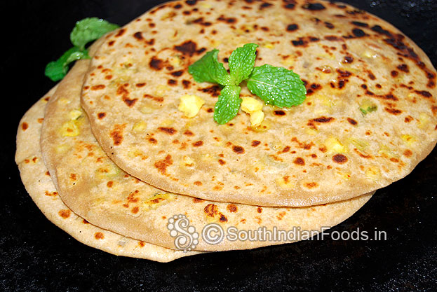 Vazhakkai stuffed paratha recipe