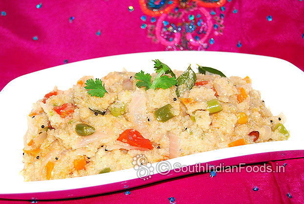 Wheat semolina vegetable upma