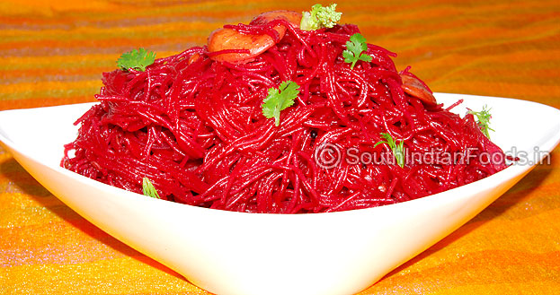 Beetroot vermicelli upma