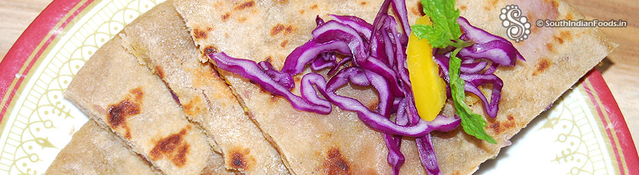 Purple cabbage stuffed paratha