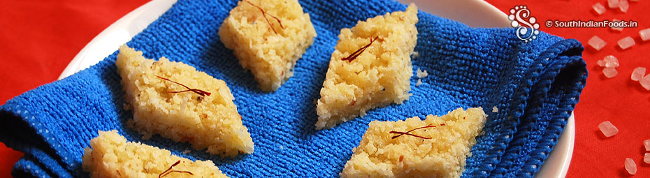 Saffron Coconut Burfi