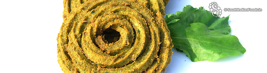 Spinach roasted gram chakli 