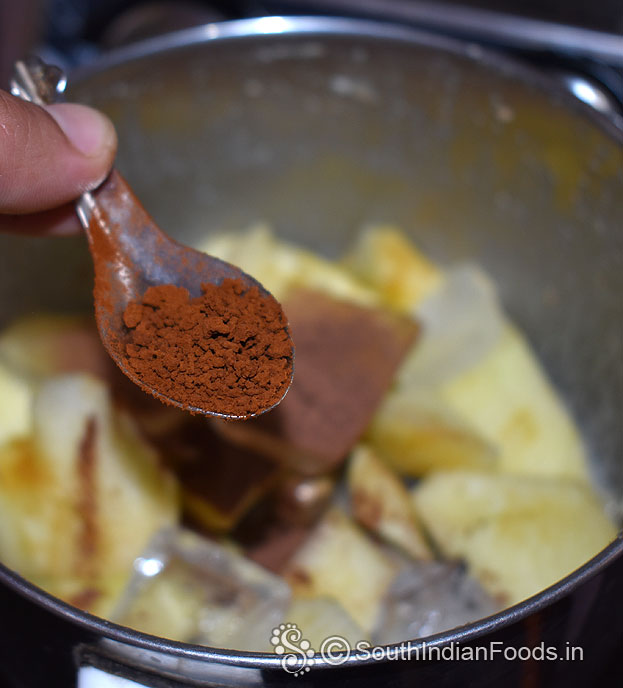 Add cocoa powder & instant coffee powder