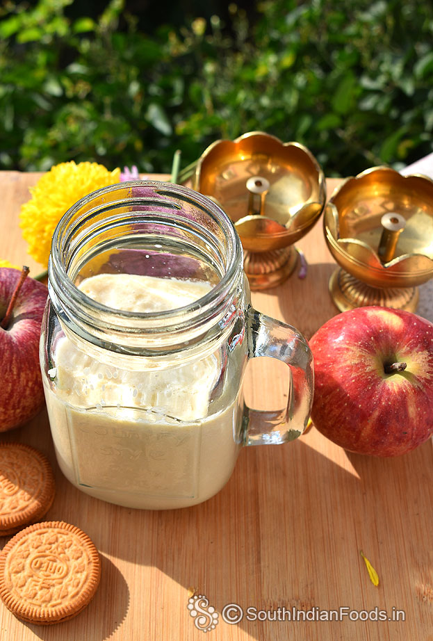 Healthy apple biscuit milkshake