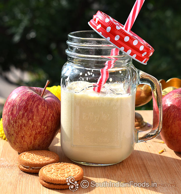 Smooth and creamy apple golden oreo milkshake