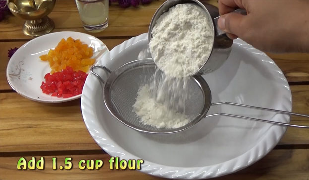 In a bowl add all purpose flour