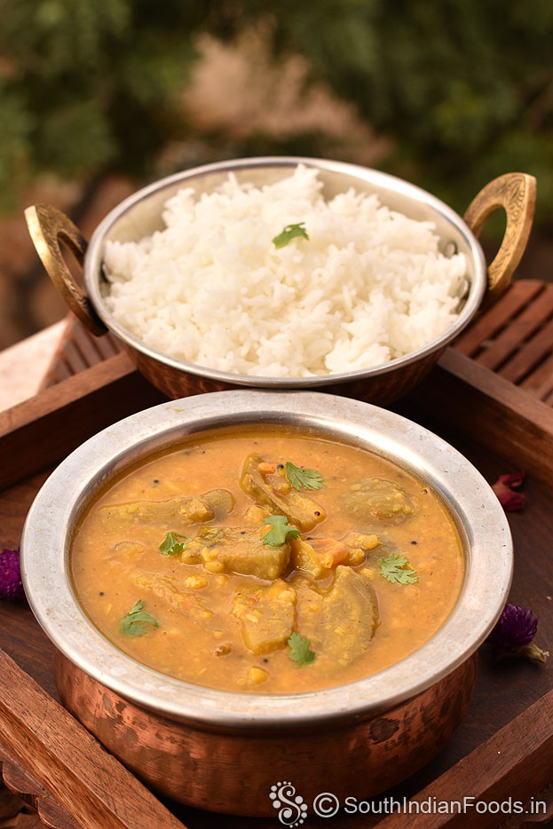 Bellar dal egg plant curry