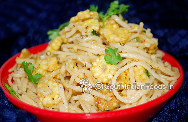 Baby corn noodles stir fry