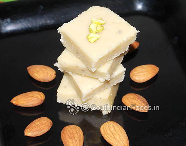 Almond sugar square sweet recipe for festival
