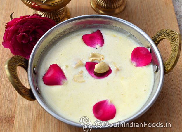 Delicous almond kheer ready, serve hot or cold