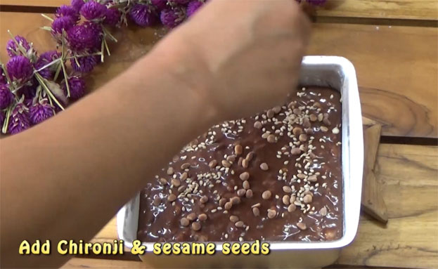 Sprinkle chironji and sesame seeds