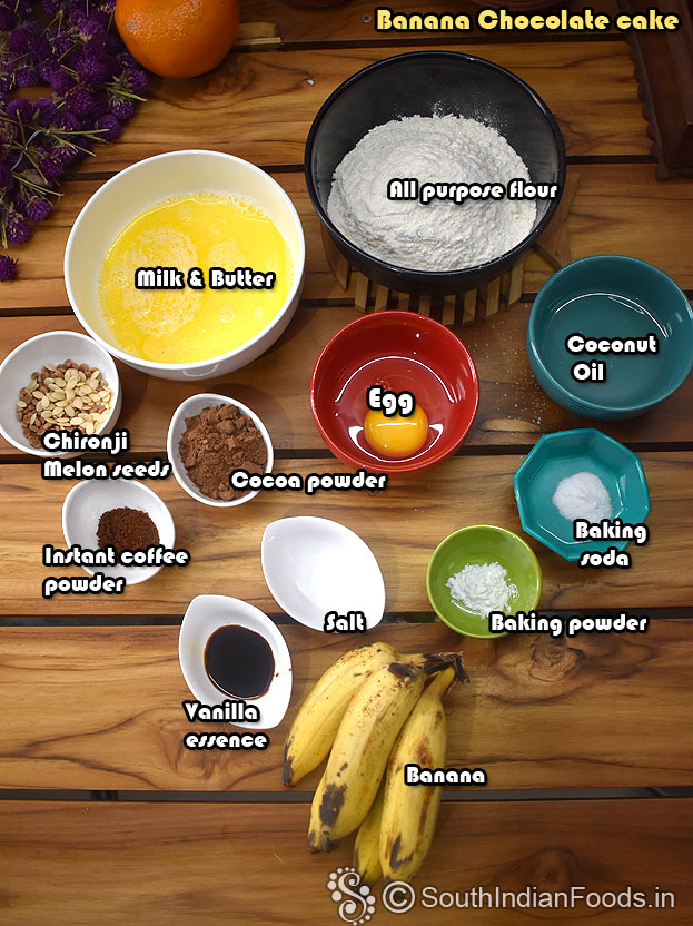 Banana chocolatecake ingredients