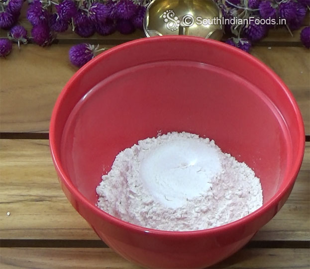 In a bowl add flour