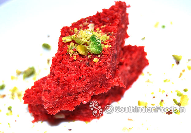 Beetroot Nariyal Burfi