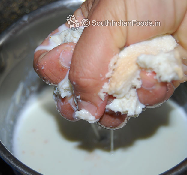 Squeeze out extra milk with your hand