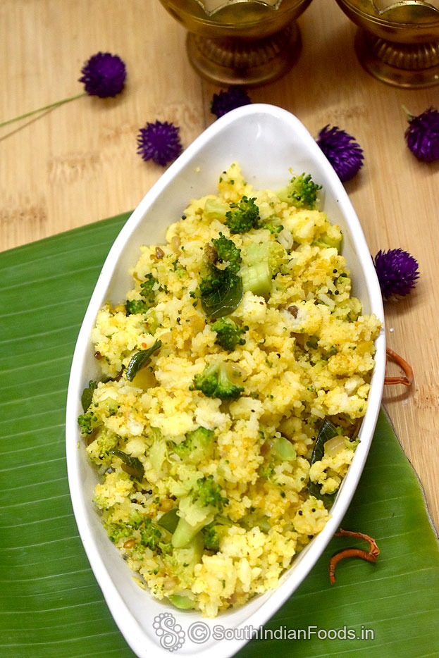 Tamilnadu style idli upma with broccoli