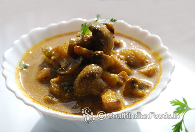 button mushroom masala curry