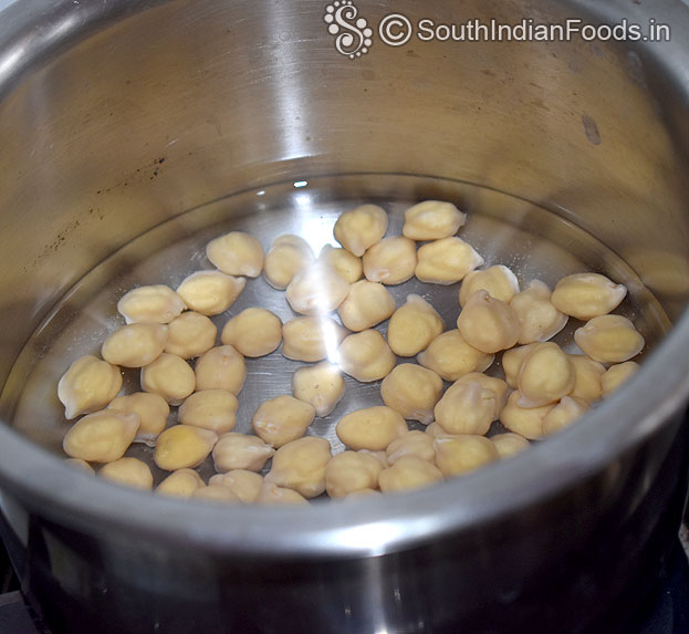 Boil water, add chickpeas