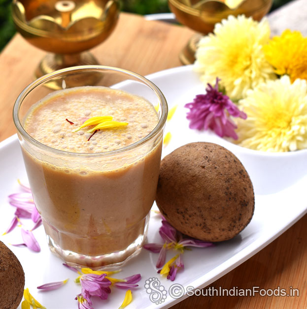 Healthy chikoo lassi without white sugar