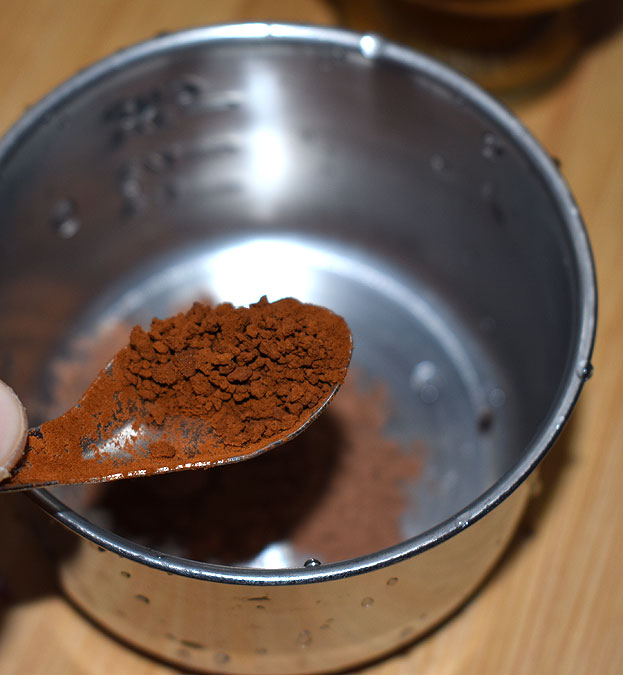 add instant coffee powder
