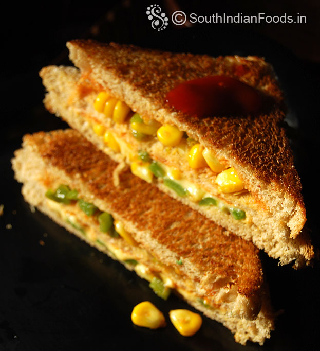 Corn capsicum sandwich