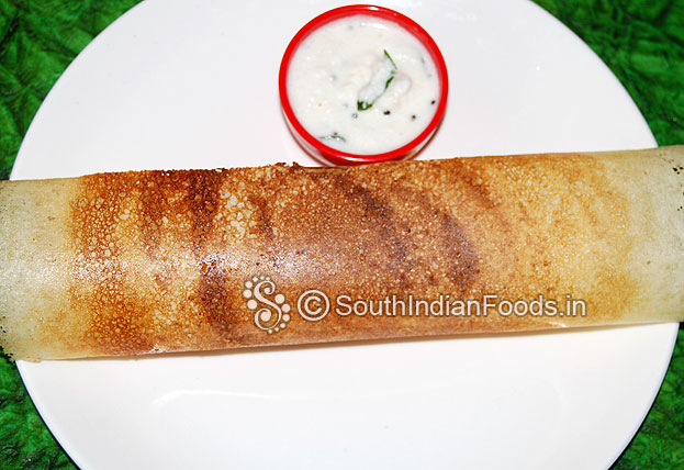 Crispy paper roast dosa with white chutney south indian special.
