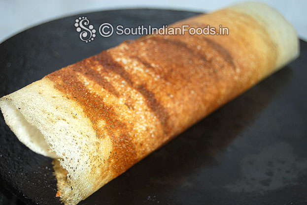 Folded dosa- transfer to a serving plate