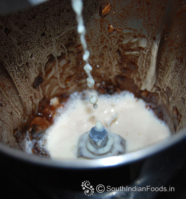 Add chilled milk, blend till smooth & frothy