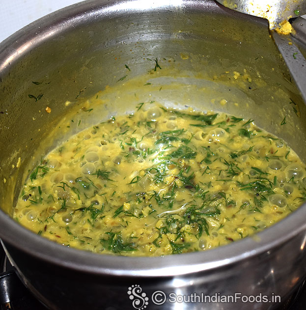 Dill leaves moong dal curry ready