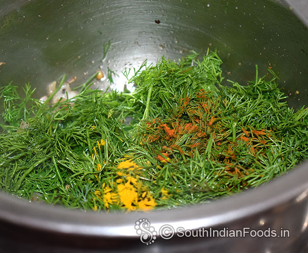 Add turmeric & red chilli powder