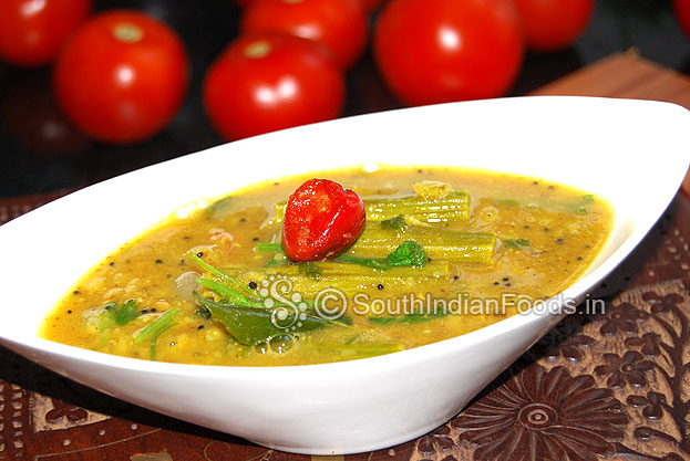 Drumstick sambar is ready to serve