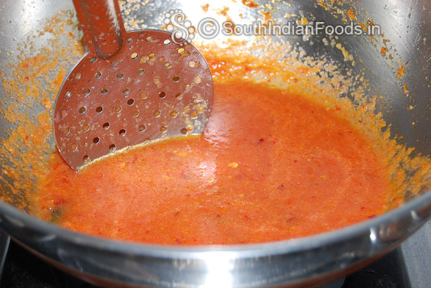 Add tomato puree & let it boil