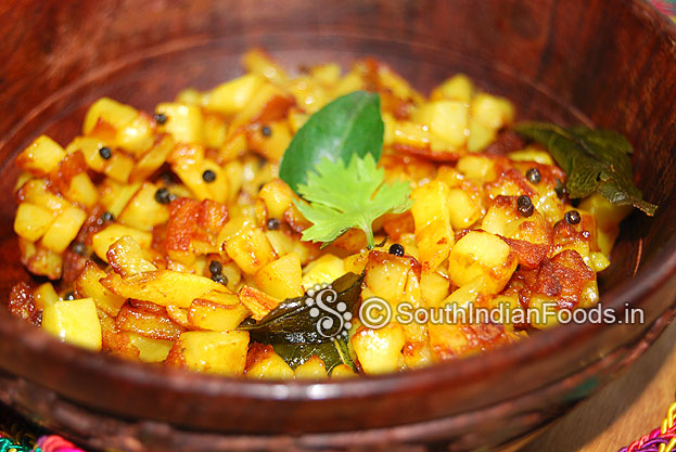 Easy potato varuval is ready serve hot with rice