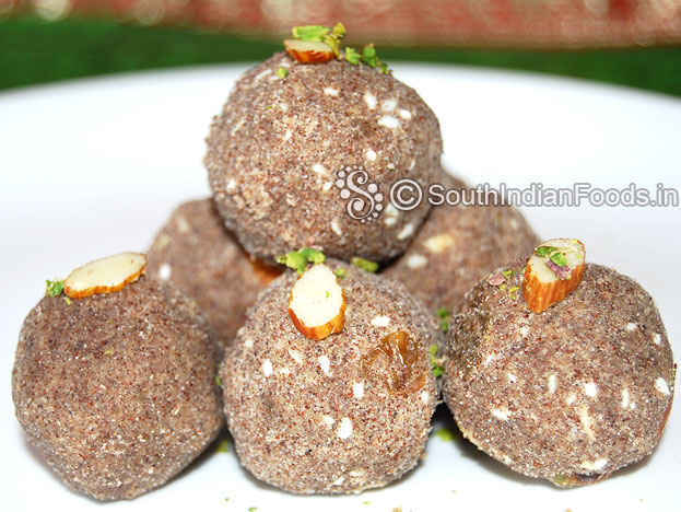 Finger millet indian sweet balls with nuts