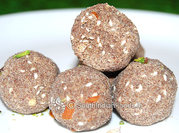 Finger millet ladoo with roasted sesame and jaggery