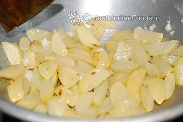 Heat gingelly oil in a pan, add sliced amla & salt saute