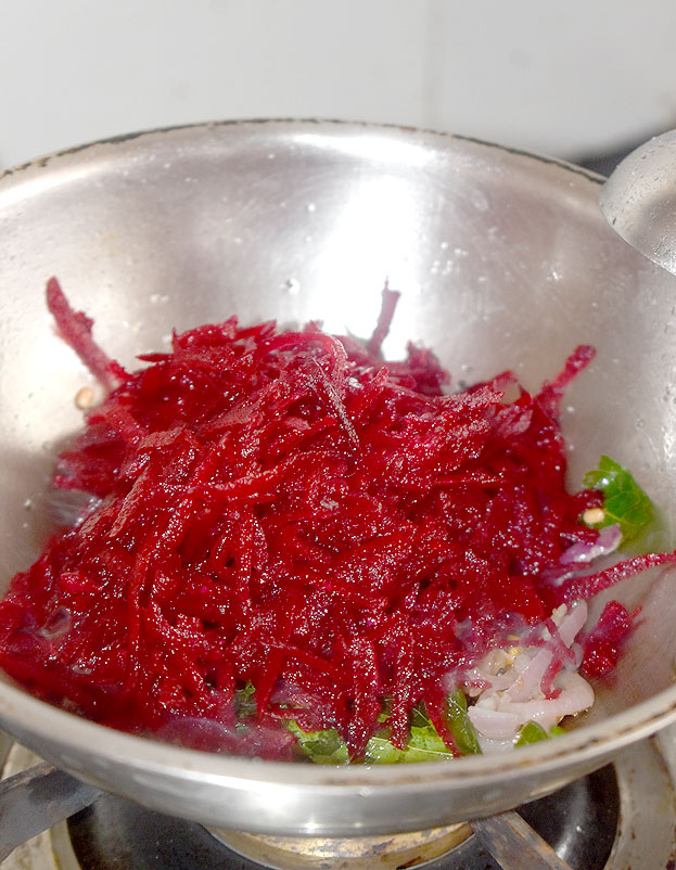 Add grated beetroot