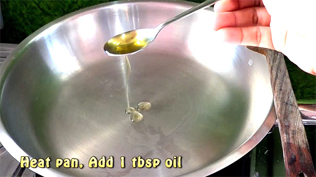 Heat 2 tbsp oil in a pan