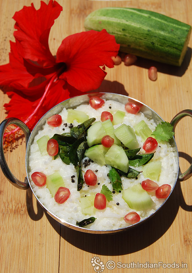 Summer special curd rice with cucumber